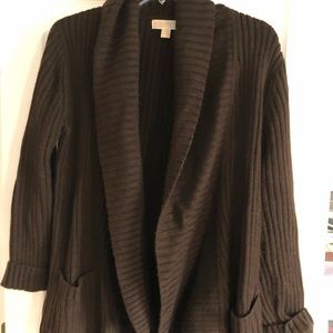 Michael Michael Kors brown ribbed cardigan size L